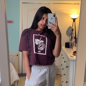 FINAL SALE OBEY tie-dye crop top